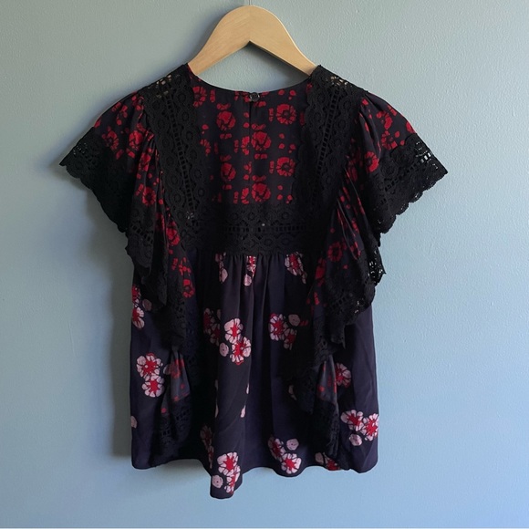SEA NEW YORK silk floral lace top - Picture 3 of 7